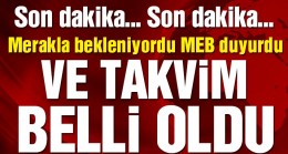 MEB takvimi paylaştı