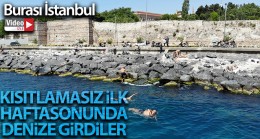 Sarayburnu’nda denize giren vatandaşlar havadan görüntülendi