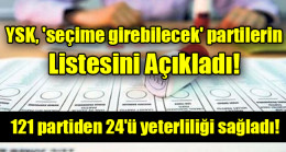 YSK seçime girecek partileri açıkladı