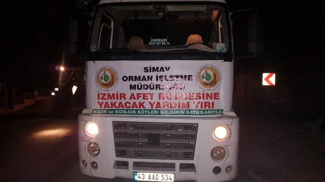 Depremzedelere Simav’dan odun yardımı
