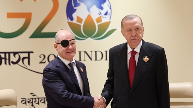 Cumhurbaşkanı Erdoğan, Almanya Başbakanı Scholz ile görüştü