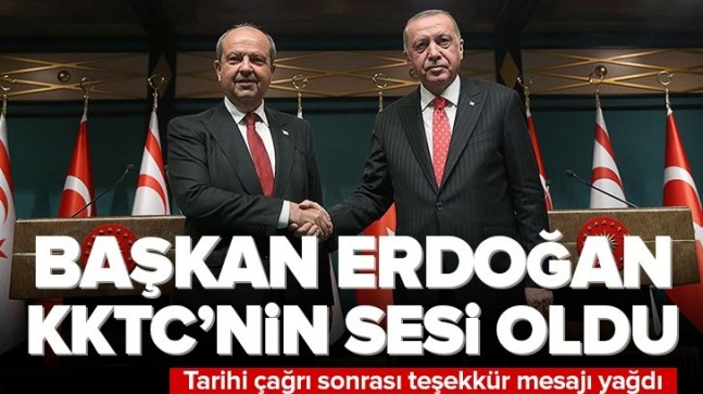 KKTC liderleri Cumhurbaşkanı Tatar’dan, TC Cumhurbaşkanı Erdoğan’a teşekkür
