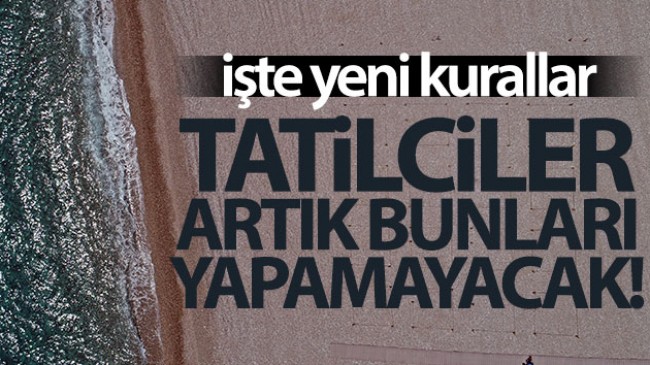 Dünyaca ünlü sahilde şezlong ve şemsiyeler sosyal mesafeli yeni düzene göre yerini aldı