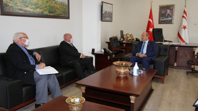 Başbakan Ersin Tatar “British Residents Society” Başkanı Peter Wilkins, kabul etti.