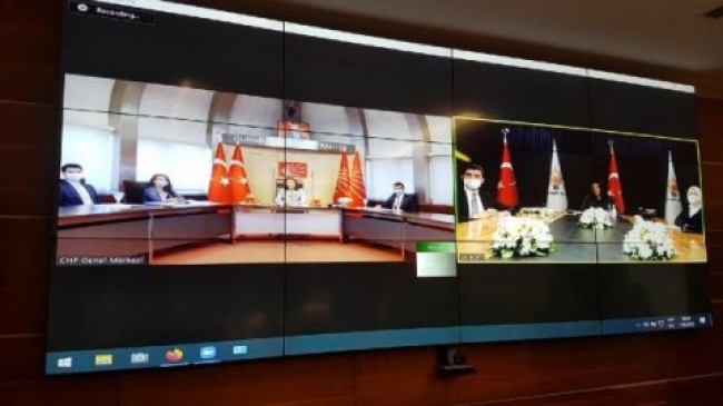 CHP’de partiler arası bayramlaşma video konferansla yapıldı