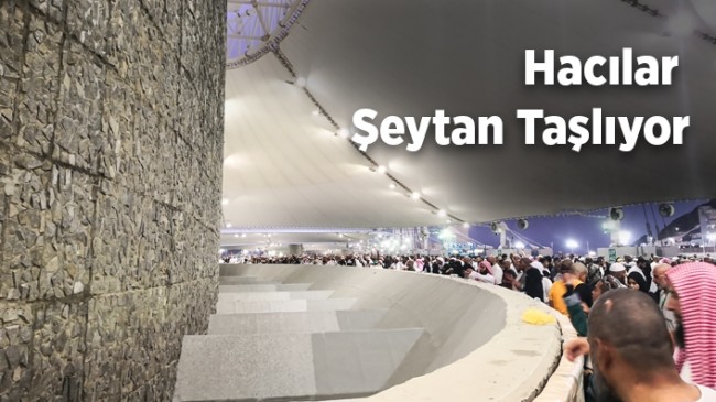 Hacılar bayramın ikinci günü de şeytan taşladı