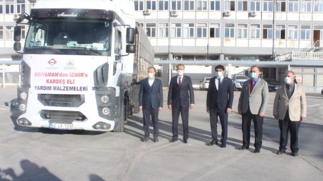 Adıyaman’dan İzmir’e yardım tırı