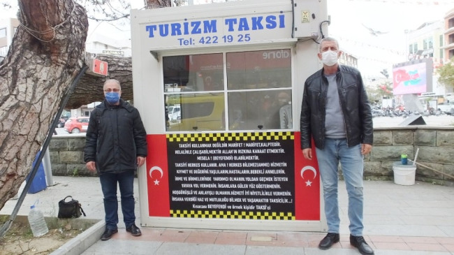 Taksicilerden anlamlı yazı