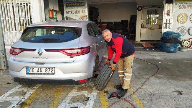 Yozgat’ta kış lastiği mesaisi başladı